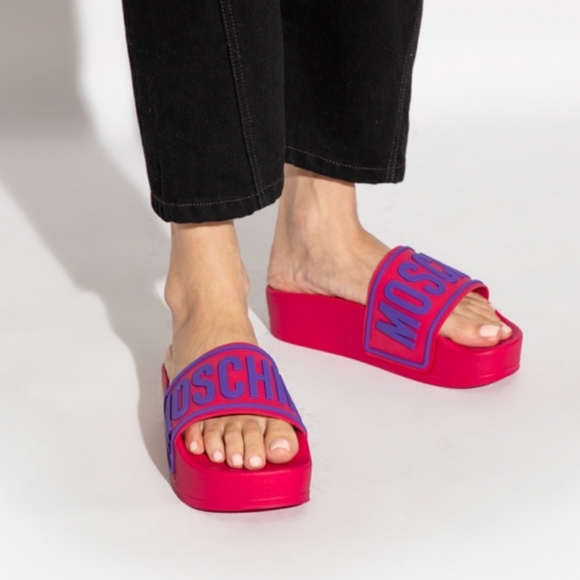 MOSCHINO PLATFORM SLIDE SANDALS - Picture 2 of 2